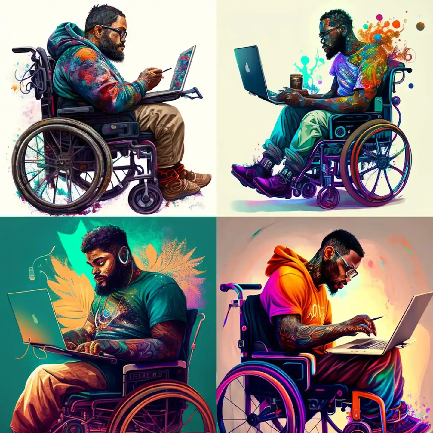 Persone con disabilità che usano il computer, per mettere in risalto l'accesibility dei menu